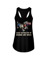 Dachshund and Skull Ladies Flowy Tank tile
