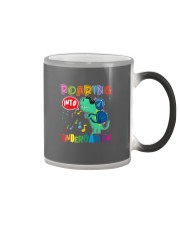 Back to school Roaring into Kindergaten Color Changing Mug tile