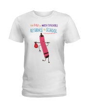 Math Teacher Crayon Red Ladies T-Shirt front