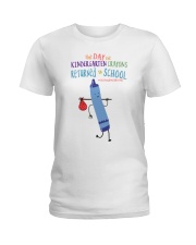 Kindergarten Crayon Blue Ladies T-Shirt tile