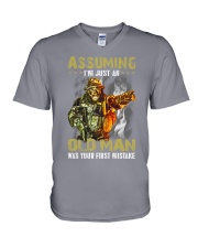 Veteran Assuming I'm just an old man V-Neck T-Shirt tile