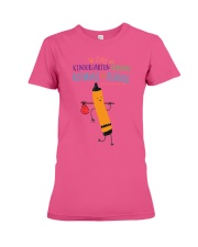 Kindergarten Crayon Orange Premium Fit Ladies Tee tile
