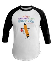 Kindergarten Crayon Orange Baseball Tee tile