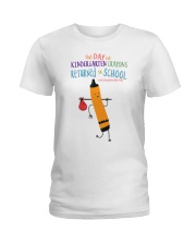 Kindergarten Crayon Orange Ladies T-Shirt tile