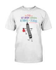 1st Grade Crayon Black Classic T-Shirt front