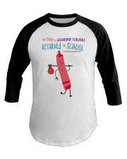 Geography Teacher Crayon Pink Baseball Tee tile