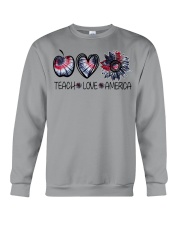 Teach Love America Red-White-Blue Tie Dye Crewneck Sweatshirt tile