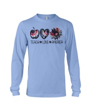 Teach Love America Red-White-Blue Tie Dye Long Sleeve Tee tile
