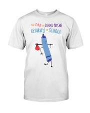 School Psychs Crayon Blue Classic T-Shirt front
