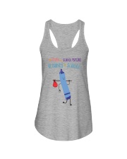 School Psychs Crayon Blue Ladies Flowy Tank tile