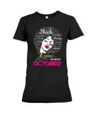 BLACK QUEENS ARE BORN IN OCTOBER Premium Fit Ladies Tee thumbnail