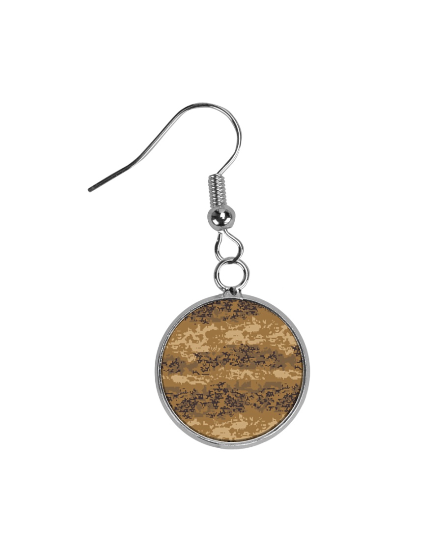 Austrian Jagdkommando pixeltarnung desert camo Circle Earrings
