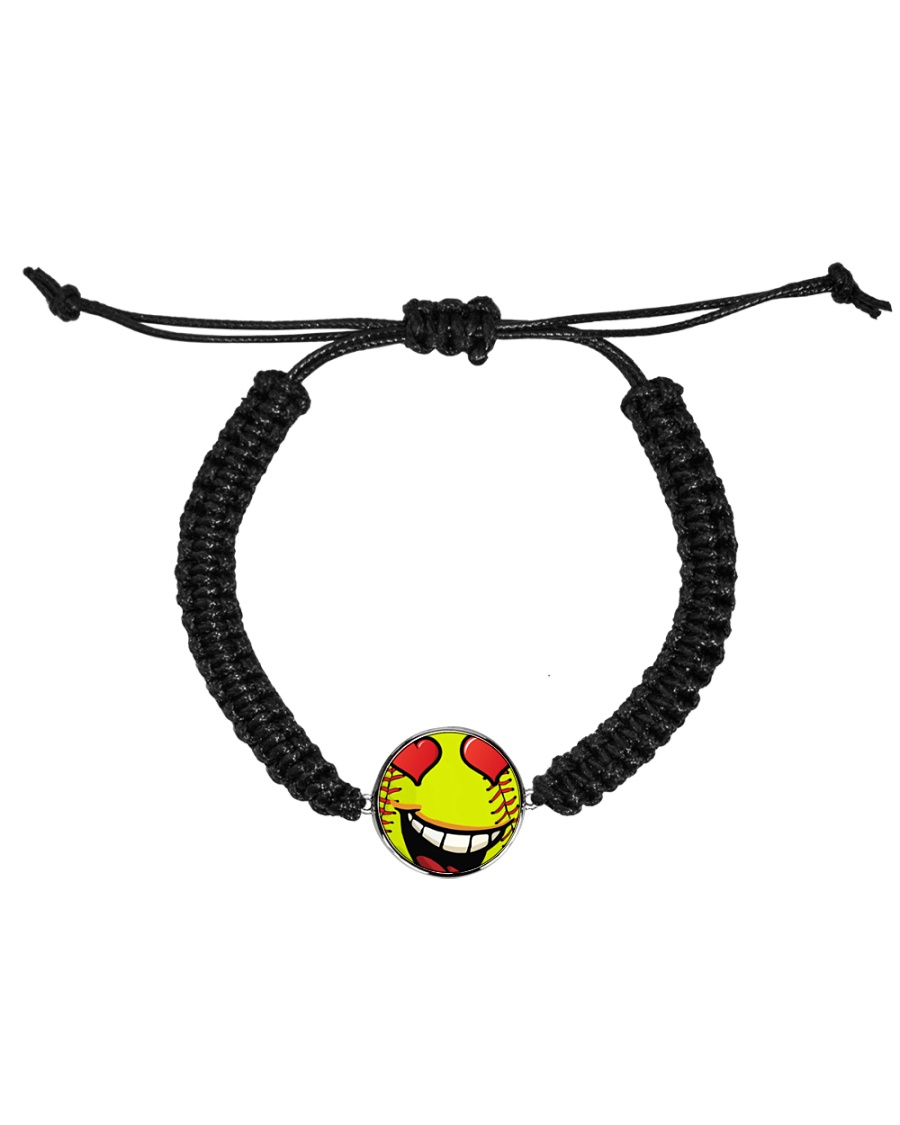 I love softball jewellery earrings and bracelet Cord Circle Bracelet
