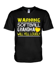 Softball Grandma will yell loudly V-Neck T-Shirt thumbnail