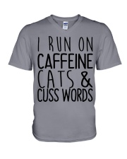 i run on cats V-Neck T-Shirt thumbnail