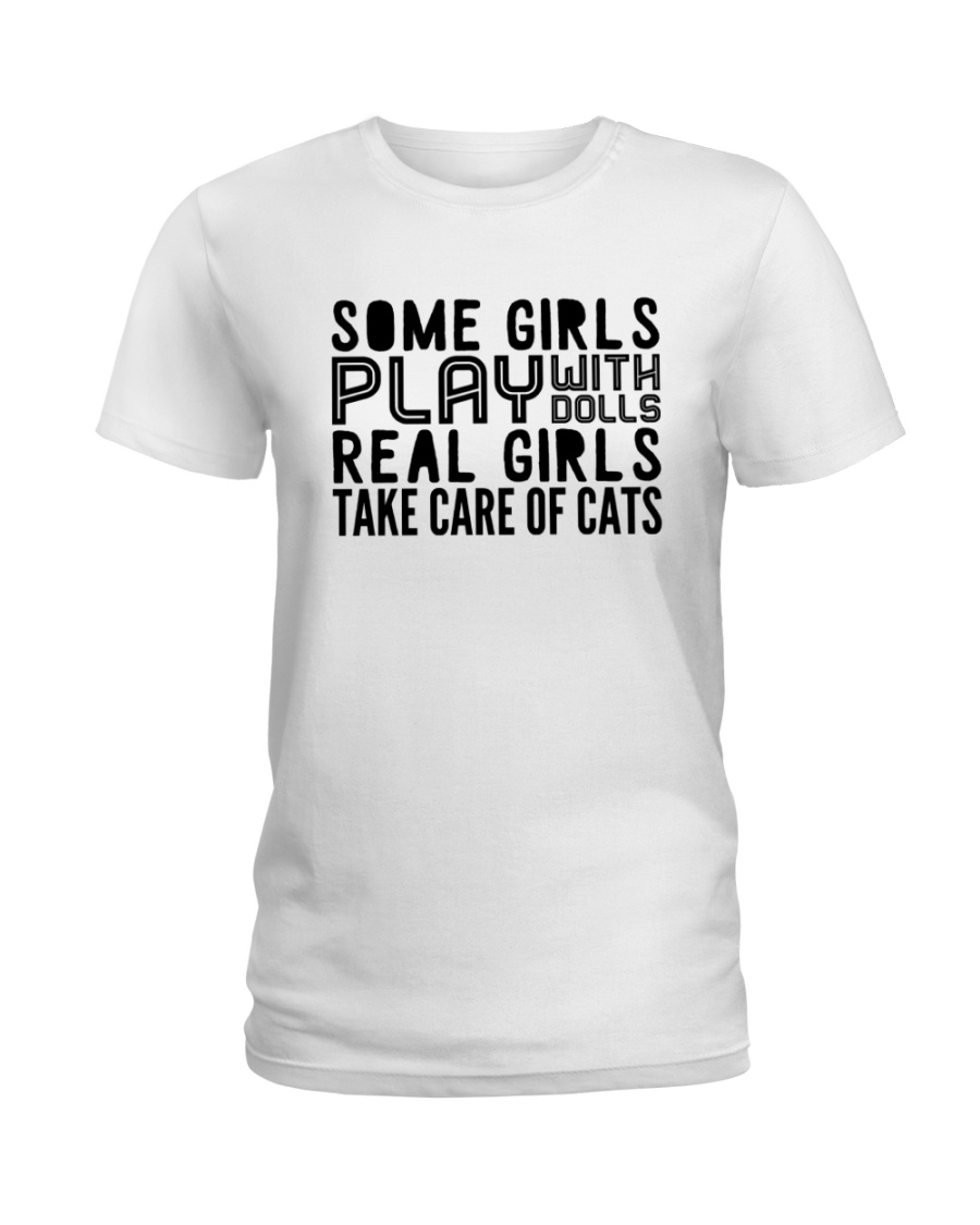 real girls take care of cats Ladies T-Shirt