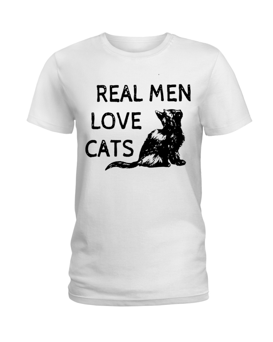 REAL MEN LOVE CATS Ladies T-Shirt