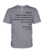 cat lady dad V-Neck T-Shirt thumbnail