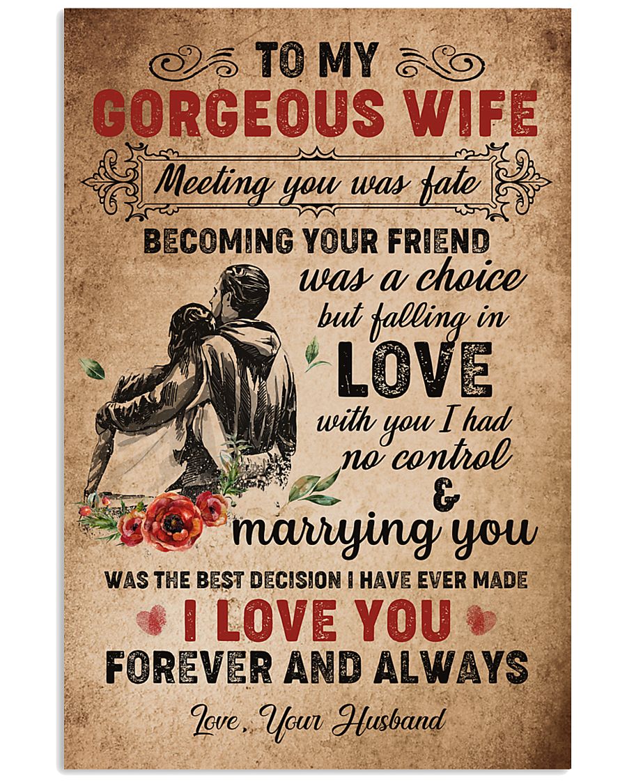 TO MY GORGEOUS WIFE B02 11x17 Poster