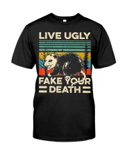 Live Ugly Fake Your Death Retro Vintage Opossum Premium Fit Mens Tee thumbnail