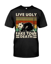 Live Ugly Fake Your Death Opossum Funny Ugly Cat Classic T-Shirt thumbnail