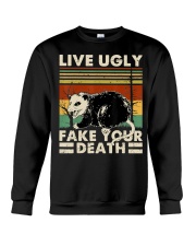 Live Ugly Fake Your Death Opossum Funny Ugly Cat Crewneck Sweatshirt thumbnail