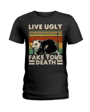 Live Ugly Fake Your Death Opossum Funny Ugly Cat Ladies T-Shirt thumbnail