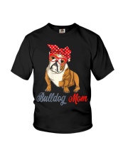 Womens Bulldog Mom Cute Bulldog With Sunglasses Youth T-Shirt thumbnail