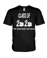 Funny Class Of 2020 The Year Shit Got Real V-Neck T-Shirt thumbnail