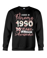 Made In February 1990 30 Yrs Old 30th Birthday Crewneck Sweatshirt thumbnail
