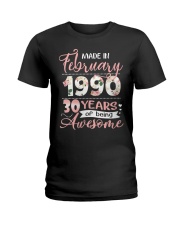 Made In February 1990 30 Yrs Old 30th Birthday Ladies T-Shirt thumbnail
