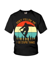 Don't follow me I do stupid things Snowboarding Youth T-Shirt thumbnail