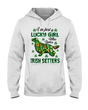 Just a lucky girl who loves Irish Setter Hooded Sweatshirt tile