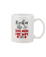 Rockin the dog mom and fire wife Mug tile