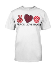 Peace Love Bake For Christmas Shirt Classic T-Shirt front