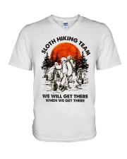 Sloth Hiking Team V-Neck T-Shirt thumbnail