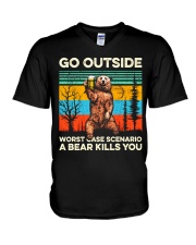 Go Outside V-Neck T-Shirt thumbnail