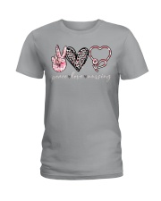 Peace love nursing Ladies T-Shirt tile