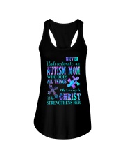 Never underestimate an autism mom Ladies Flowy Tank tile