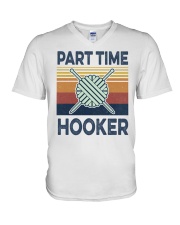 Part time hooker V-Neck T-Shirt tile