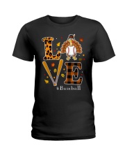 Love baseball Thanksgiving Ladies T-Shirt tile