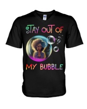Stay out of my bubble V-Neck T-Shirt tile