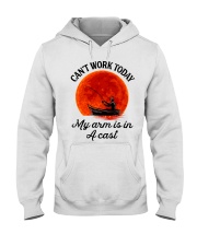 Can't work today my hand are in a cast Hooded Sweatshirt tile