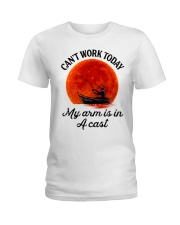 Can't work today my hand are in a cast Ladies T-Shirt tile