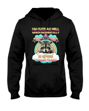 I'm cute as hell racoon Hooded Sweatshirt tile