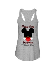 Mouse ears and knitting kind of girl Ladies Flowy Tank tile