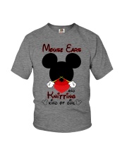 Mouse ears and knitting kind of girl Youth T-Shirt tile