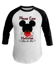 Mouse ears and knitting kind of girl Baseball Tee tile