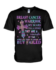 Breast cancer warrior V-Neck T-Shirt tile
