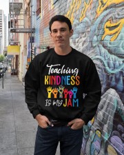 Teaching kindness is my jam Crewneck Sweatshirt lifestyle-unisex-sweatshirt-front-2